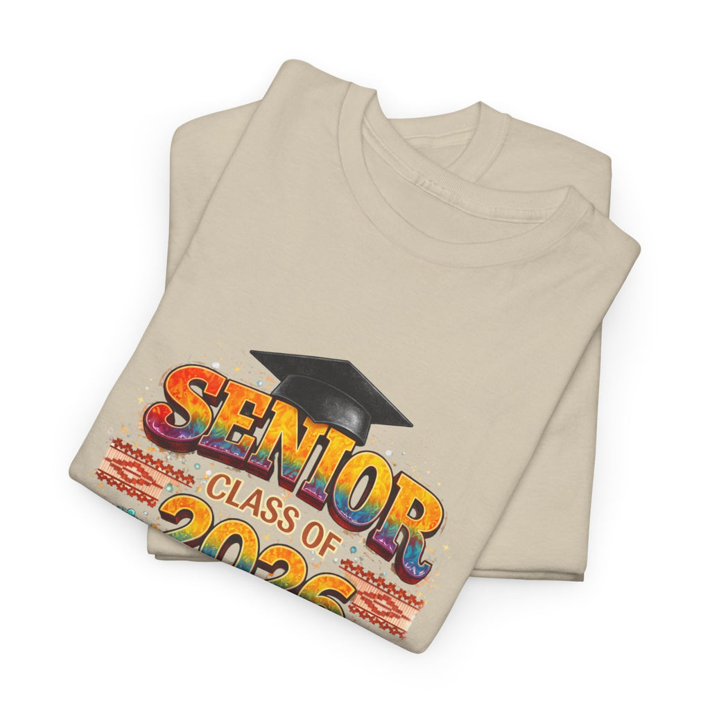 Senior Class of 2026 Graduation T-Shirt — Senior Cap & Confetti Tee