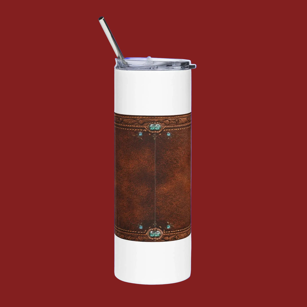 Mom Floral Leather-Accent 20oz Stainless Steel Tumbler