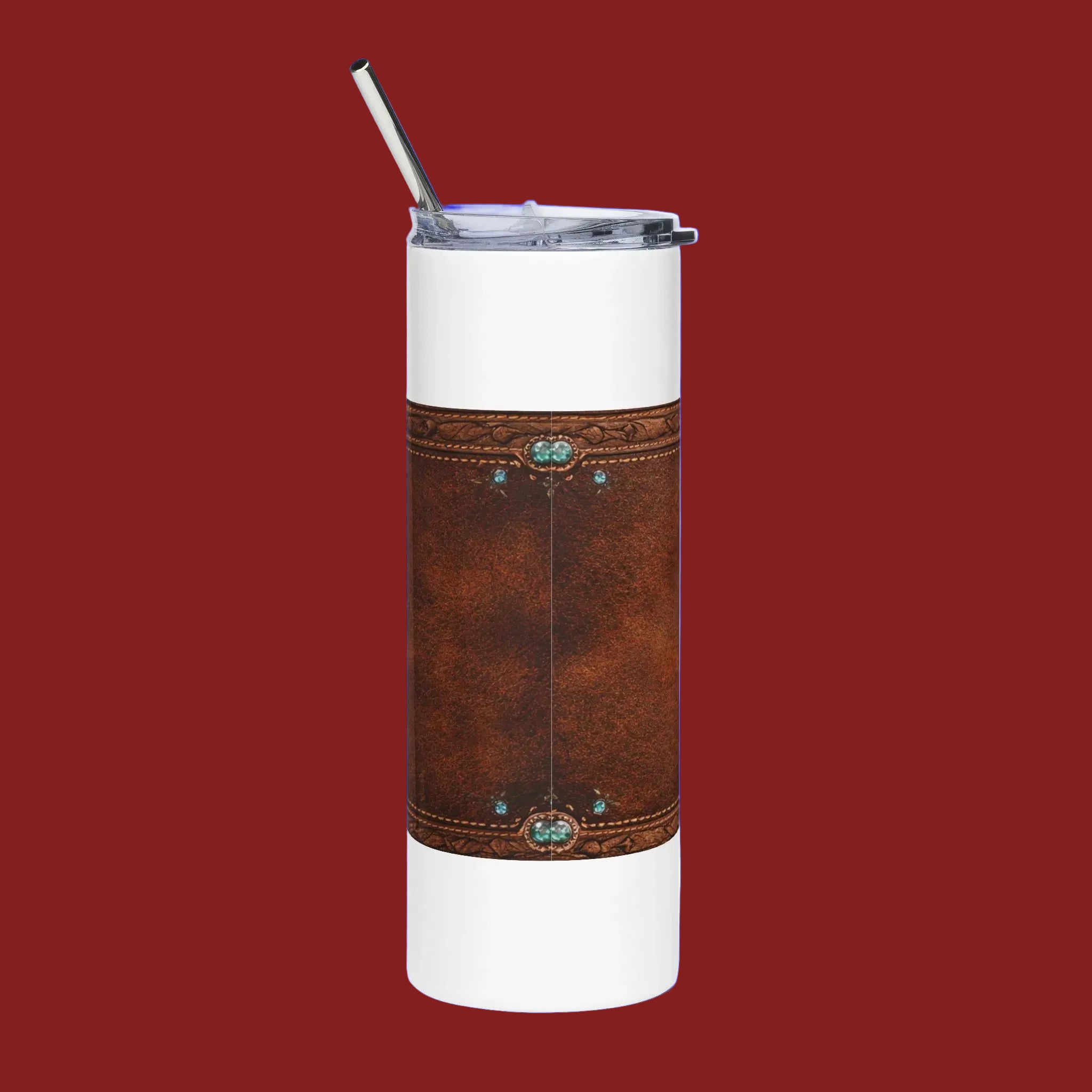 Mom Floral Leather-Accent 20oz Stainless Steel Tumbler