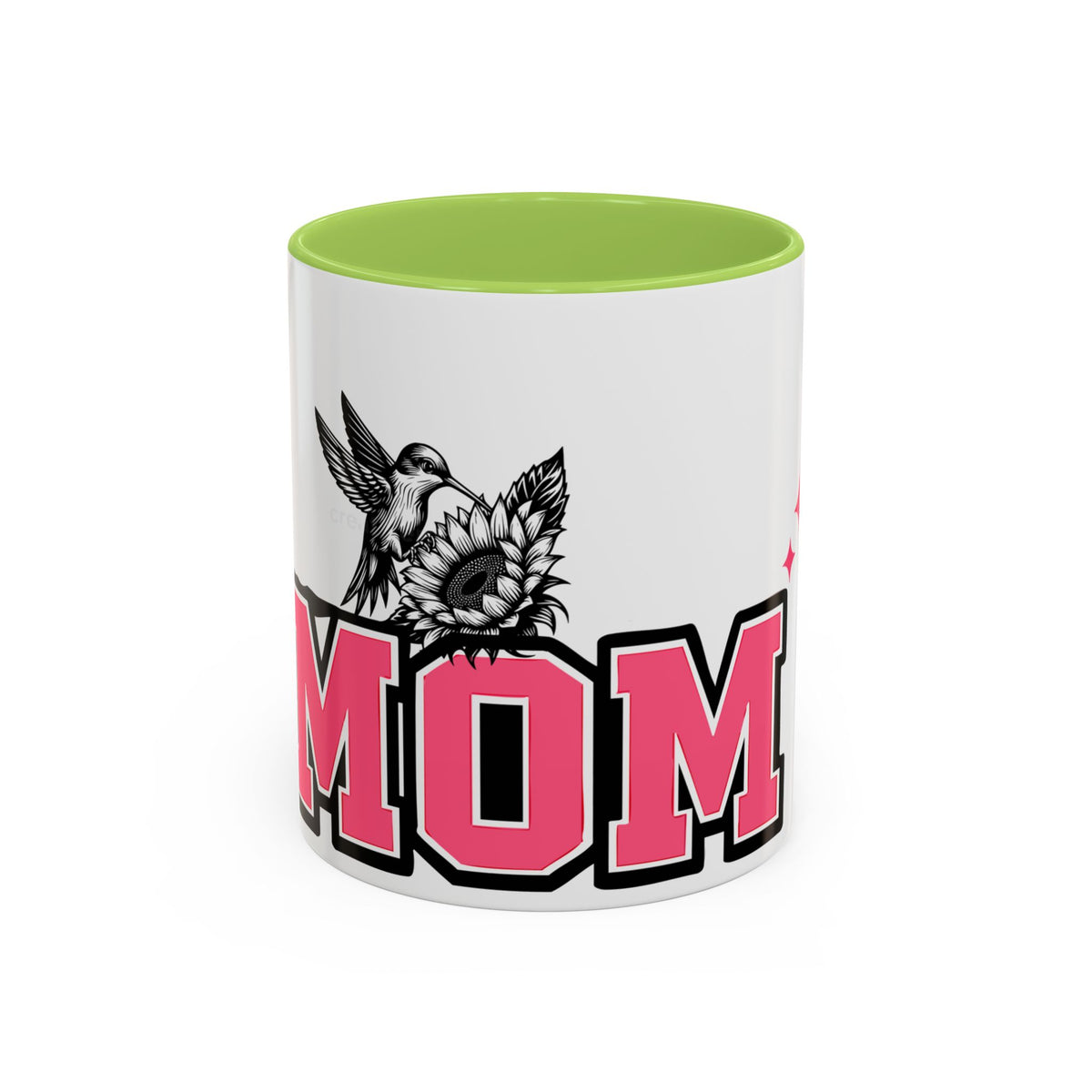 Mom Coffee Mug — Pink Floral Hummingbird Accent Mug for Mother's Day