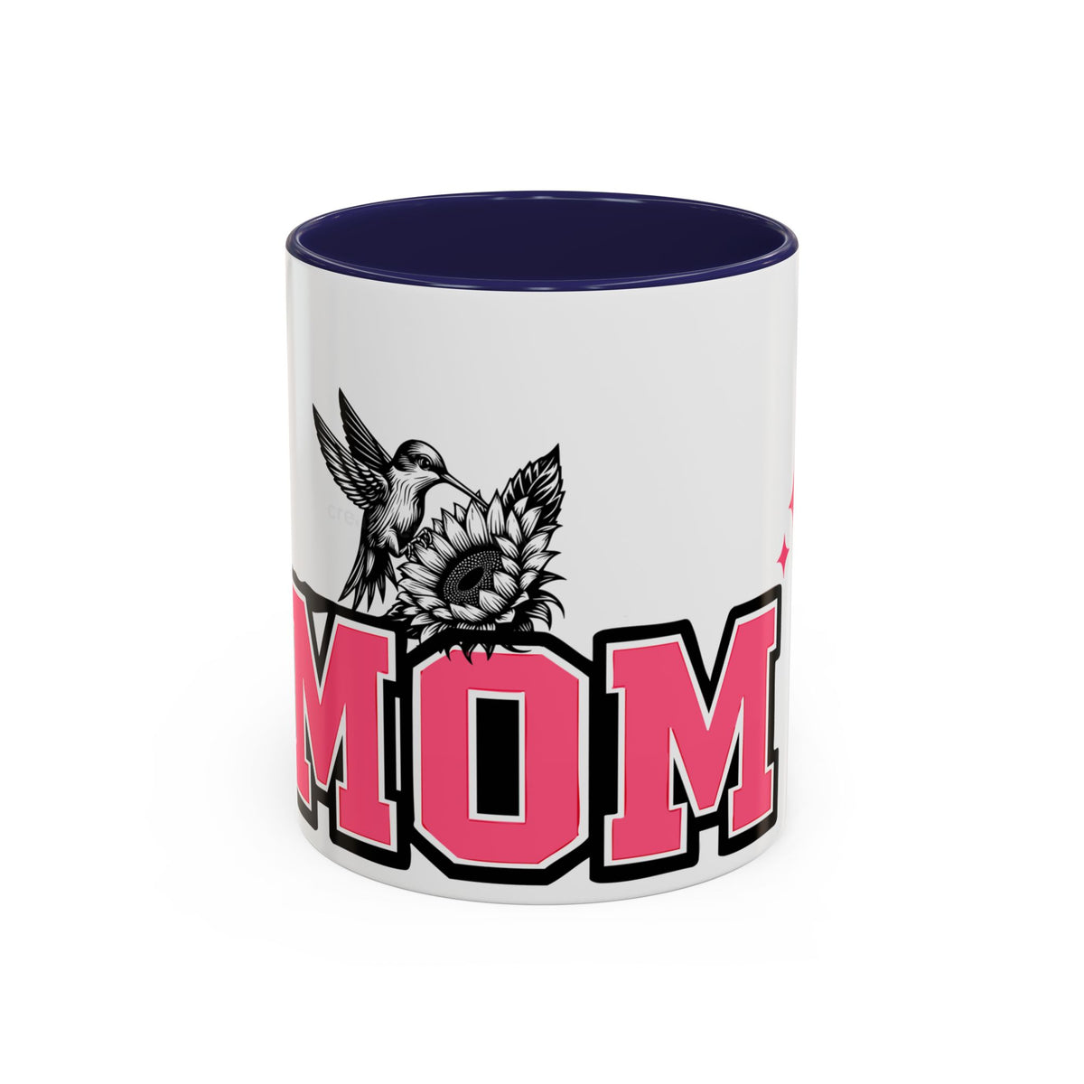 Mom Coffee Mug — Pink Floral Hummingbird Accent Mug for Mother's Day