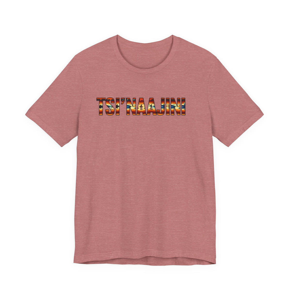 T-Shirt - "Tsi’naajini" Navajo Pattern Text Tee — Indigenous Pride Casual Shirt