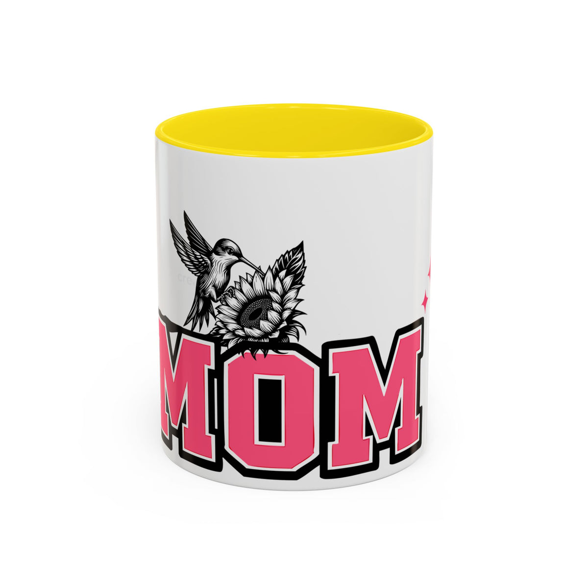 Mom Coffee Mug — Pink Floral Hummingbird Accent Mug for Mother's Day