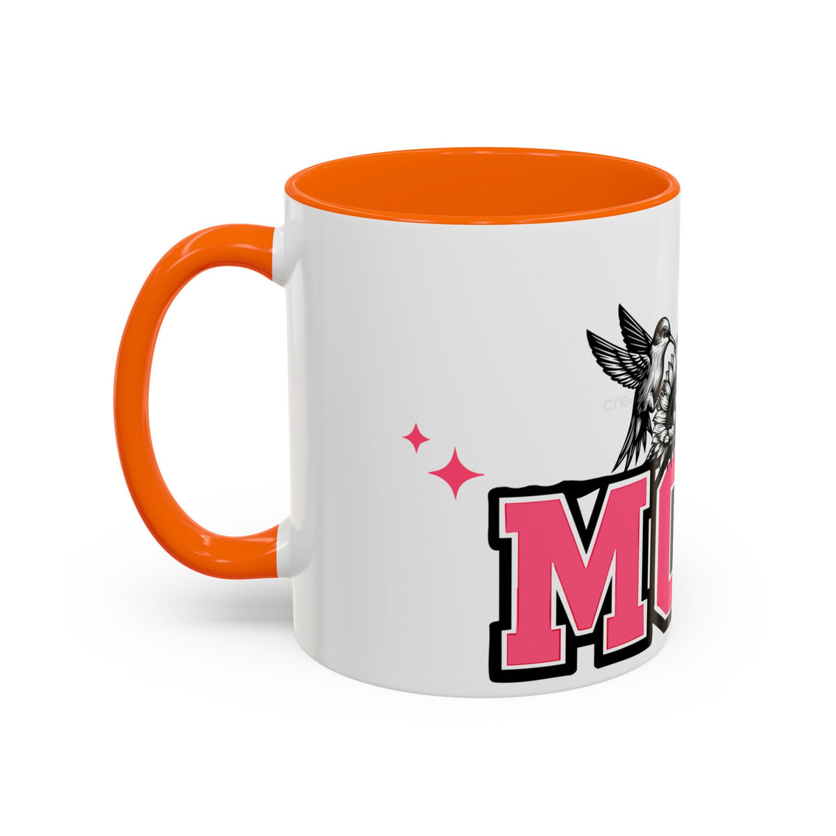 Mom Coffee Mug — Pink Floral Hummingbird Accent Mug for Mother's Day