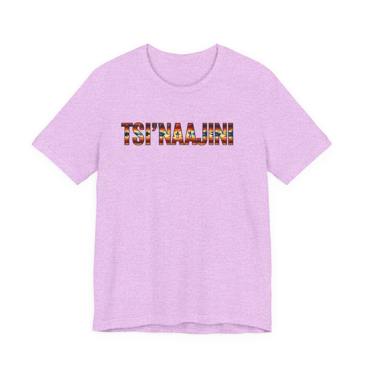 T-Shirt - "Tsi’naajini" Navajo Pattern Text Tee — Indigenous Pride Casual Shirt