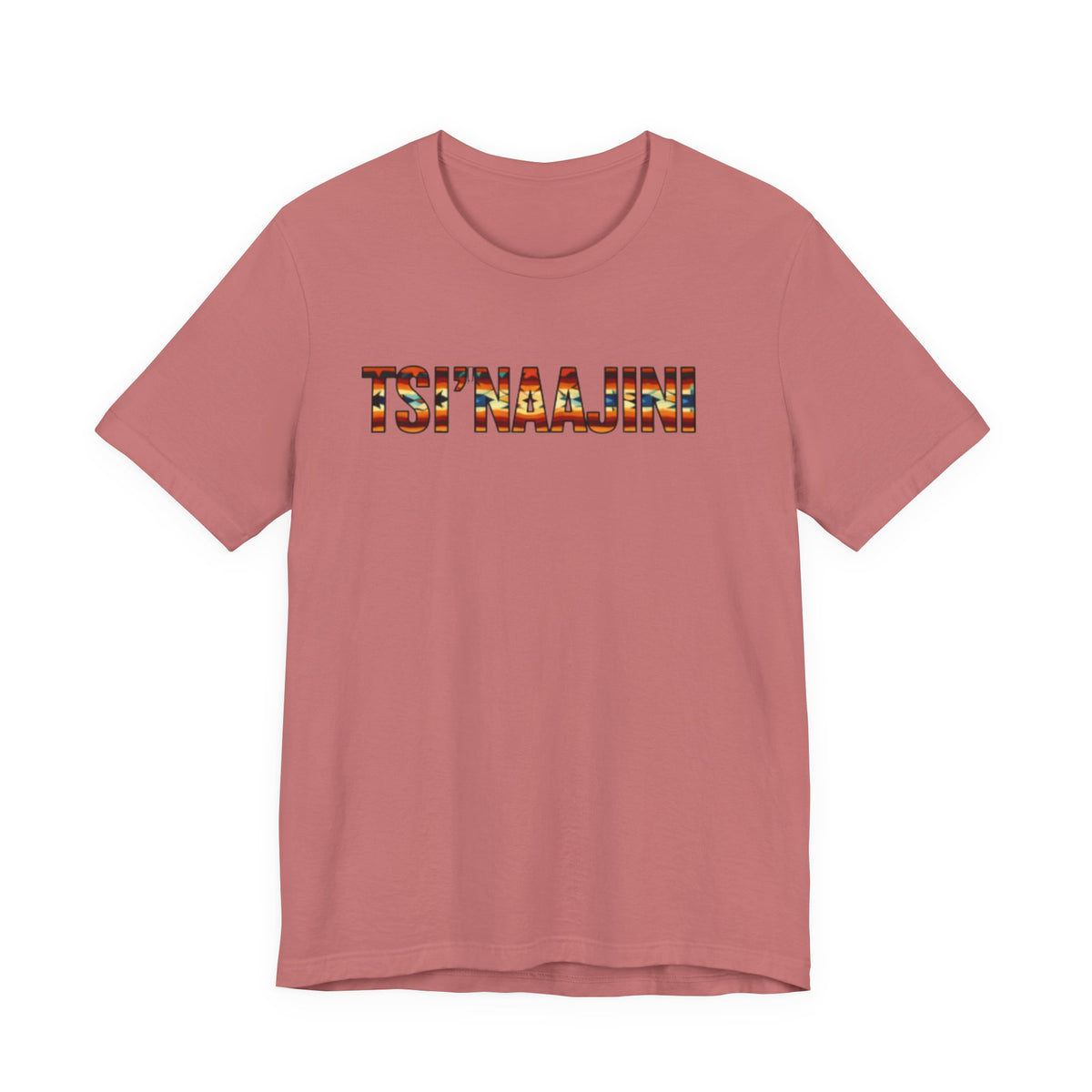 T-Shirt - "Tsi’naajini" Navajo Pattern Text Tee — Indigenous Pride Casual Shirt