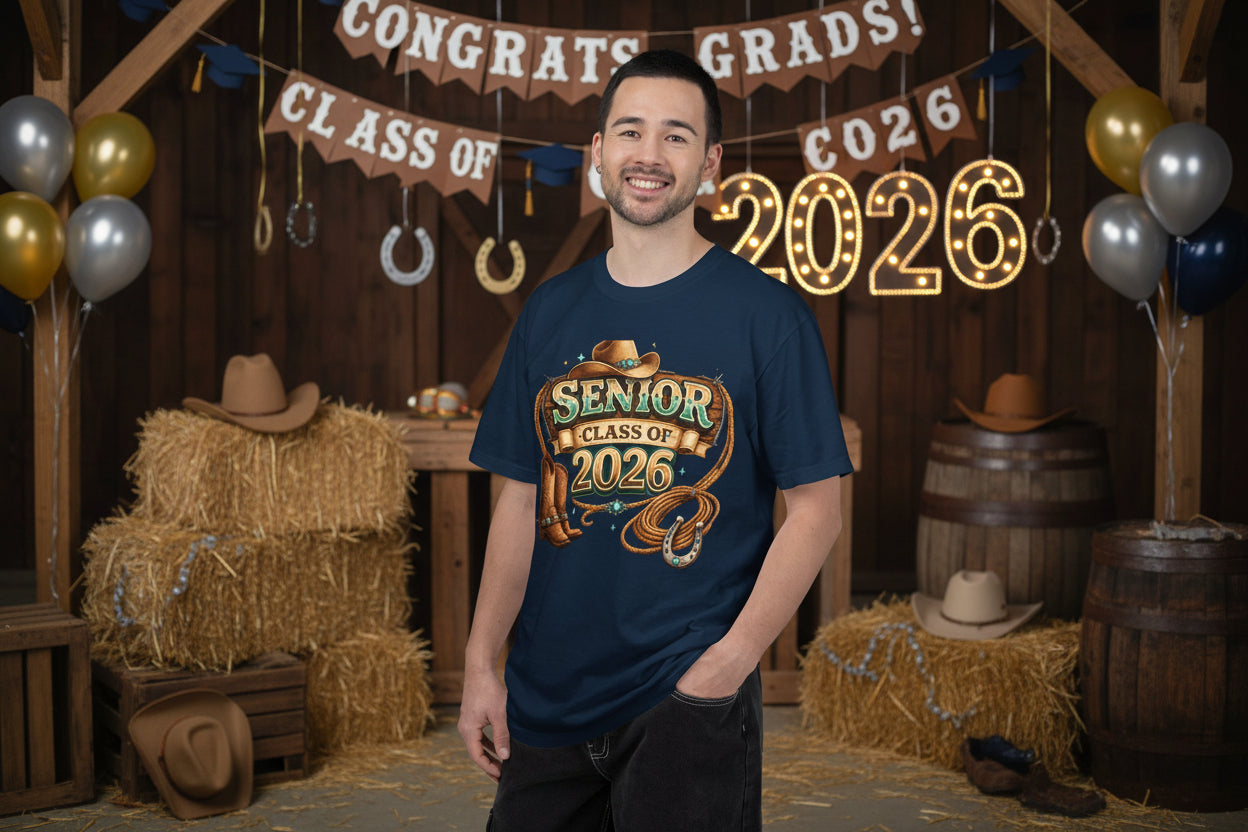 Senior Class of 2026 Cowboy Boot & Hat T-Shirt