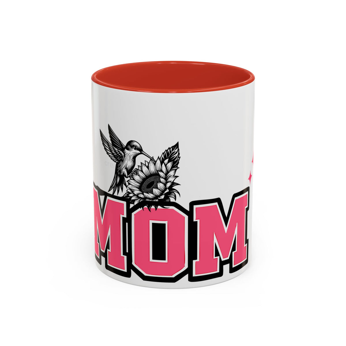 Mom Coffee Mug — Pink Floral Hummingbird Accent Mug for Mother's Day