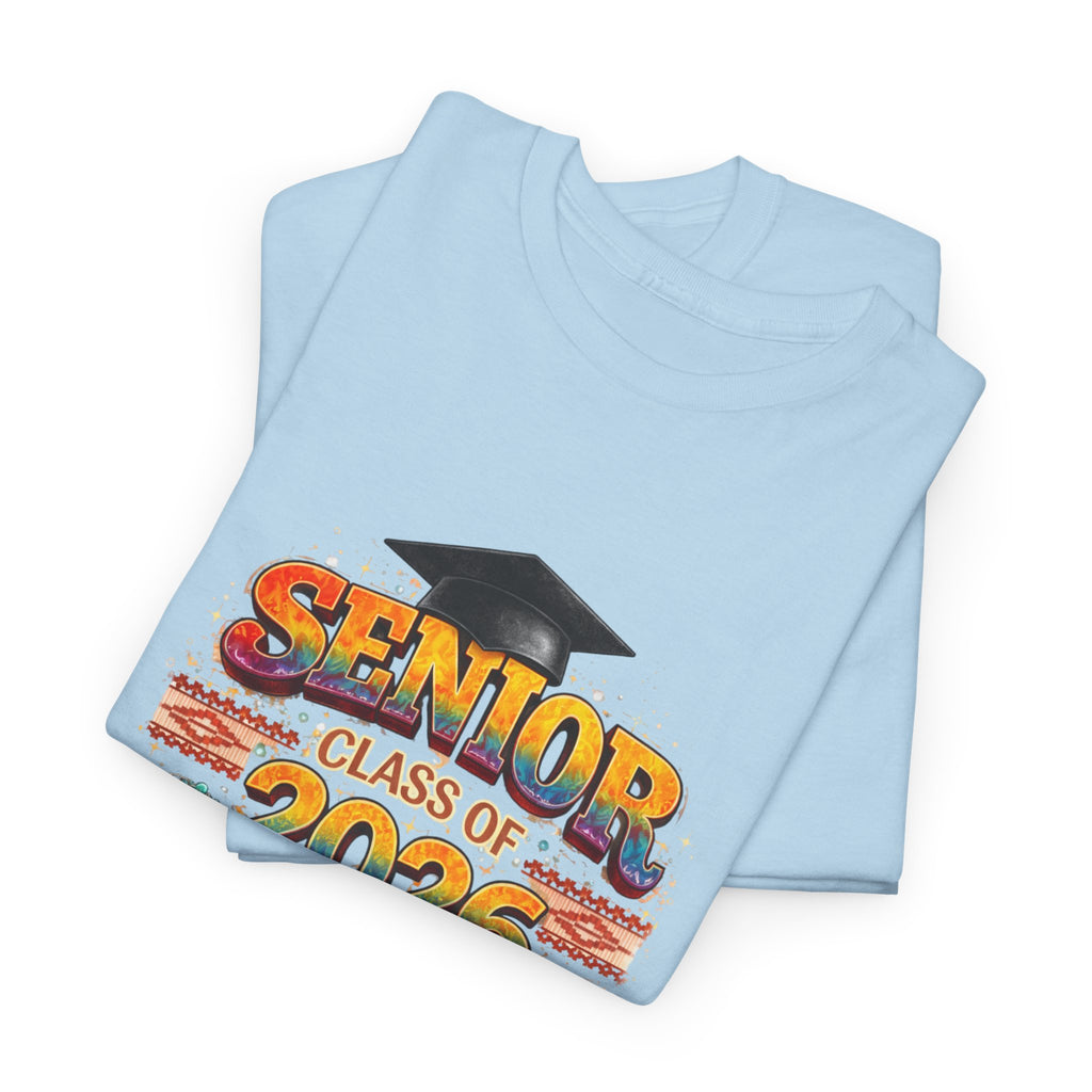 Senior Class of 2026 Graduation T-Shirt — Senior Cap & Confetti Tee