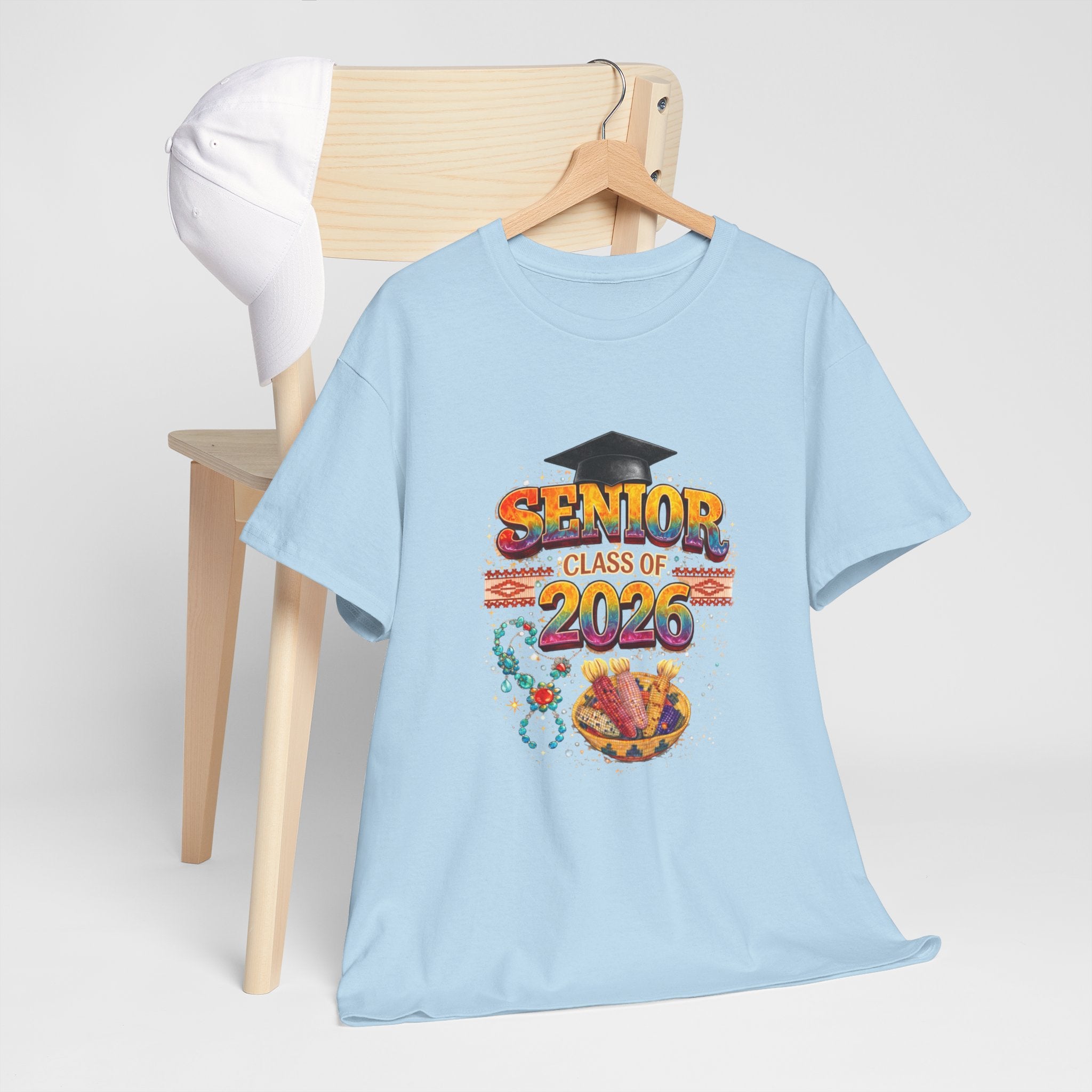 Senior Class of 2026 Graduation T-Shirt — Senior Cap & Confetti Tee