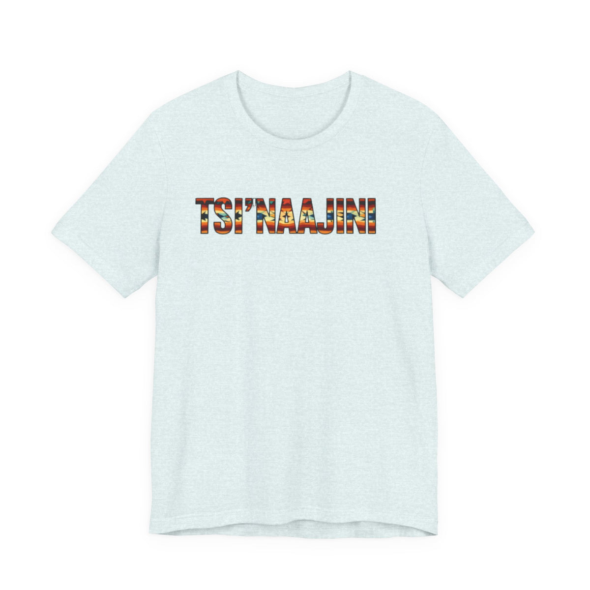 T-Shirt - "Tsi’naajini" Navajo Pattern Text Tee — Indigenous Pride Casual Shirt