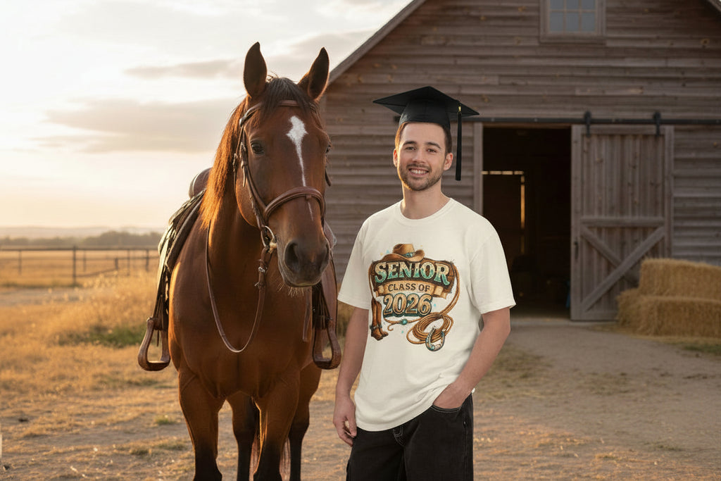 Senior Class of 2026 Cowboy Boot & Hat T-Shirt