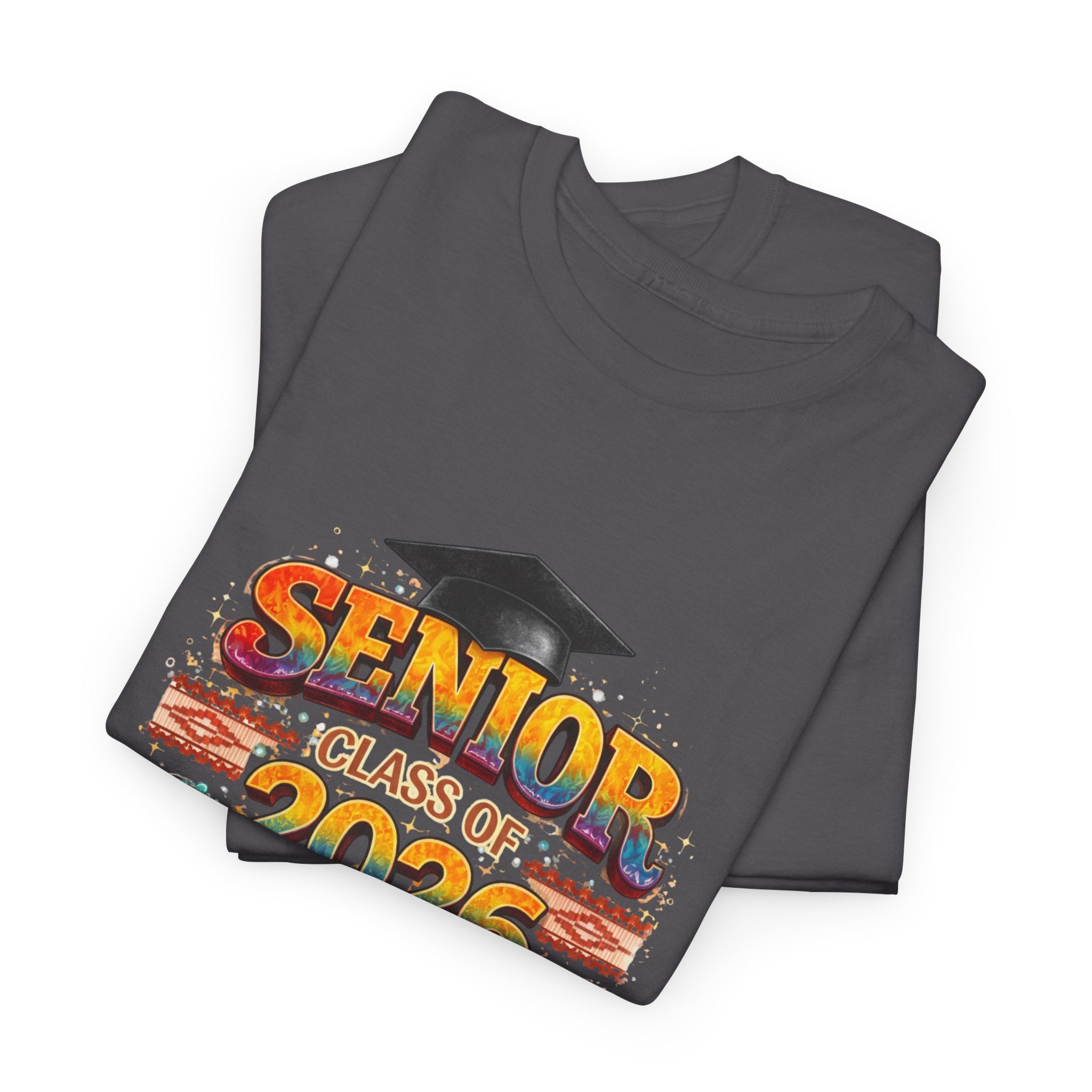 Senior Class of 2026 Graduation T-Shirt — Senior Cap & Confetti Tee