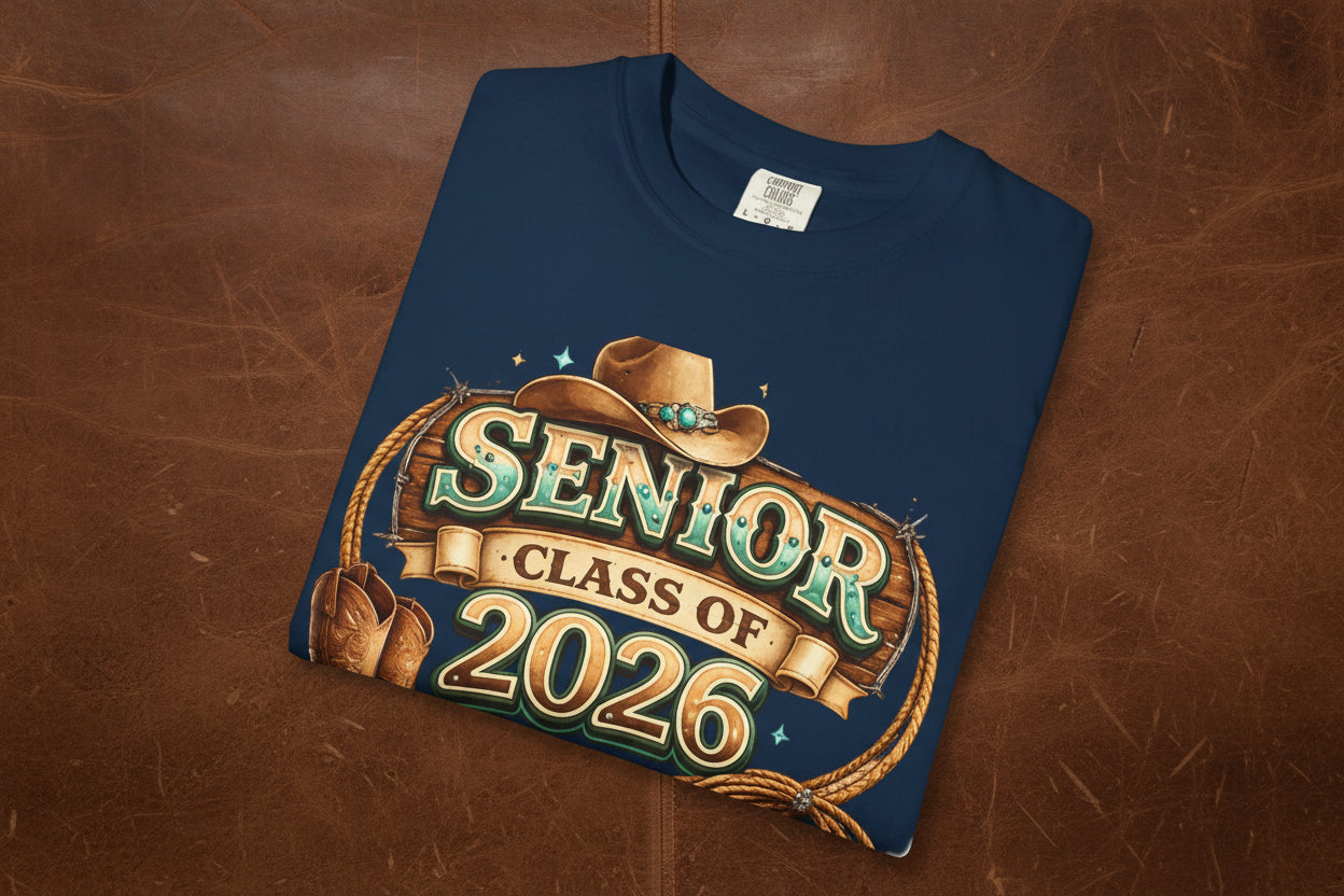 Senior Class of 2026 Cowboy Boot & Hat T-Shirt