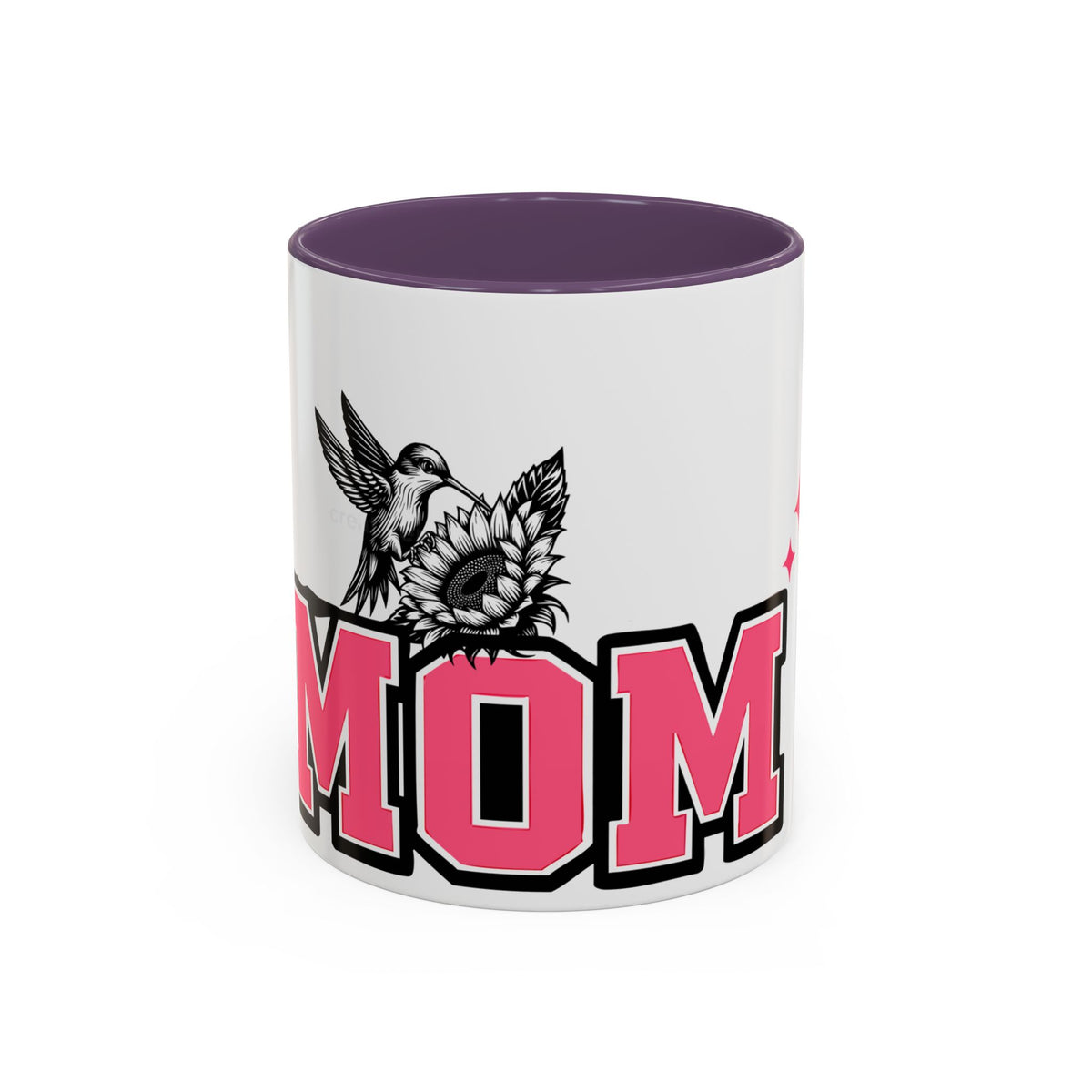 Mom Coffee Mug — Pink Floral Hummingbird Accent Mug for Mother's Day