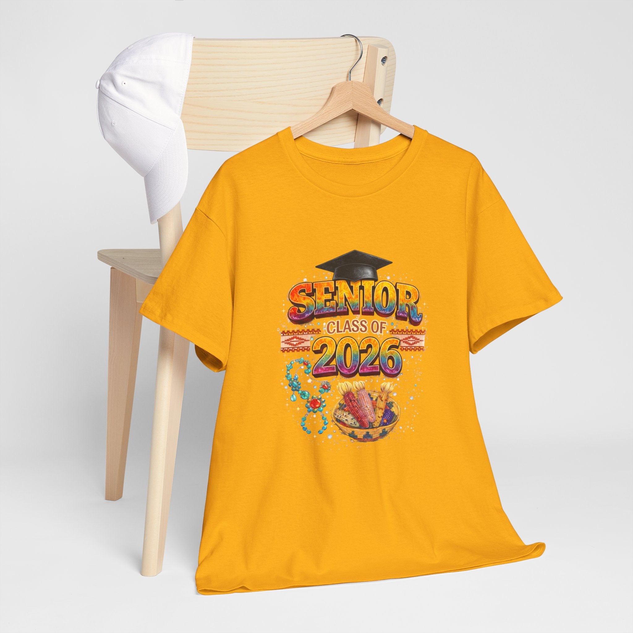 Senior Class of 2026 Graduation T-Shirt — Senior Cap & Confetti Tee