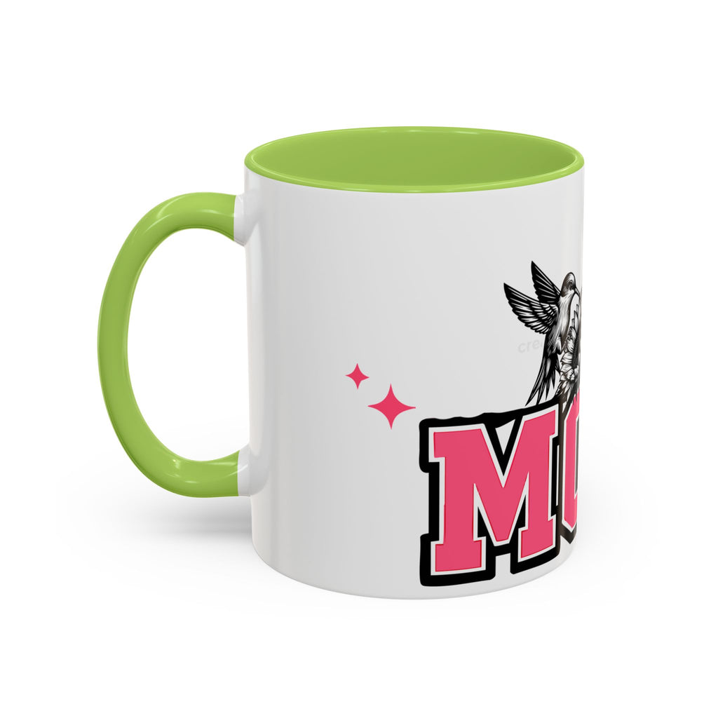 Mom Coffee Mug — Pink Floral Hummingbird Accent Mug for Mother's Day
