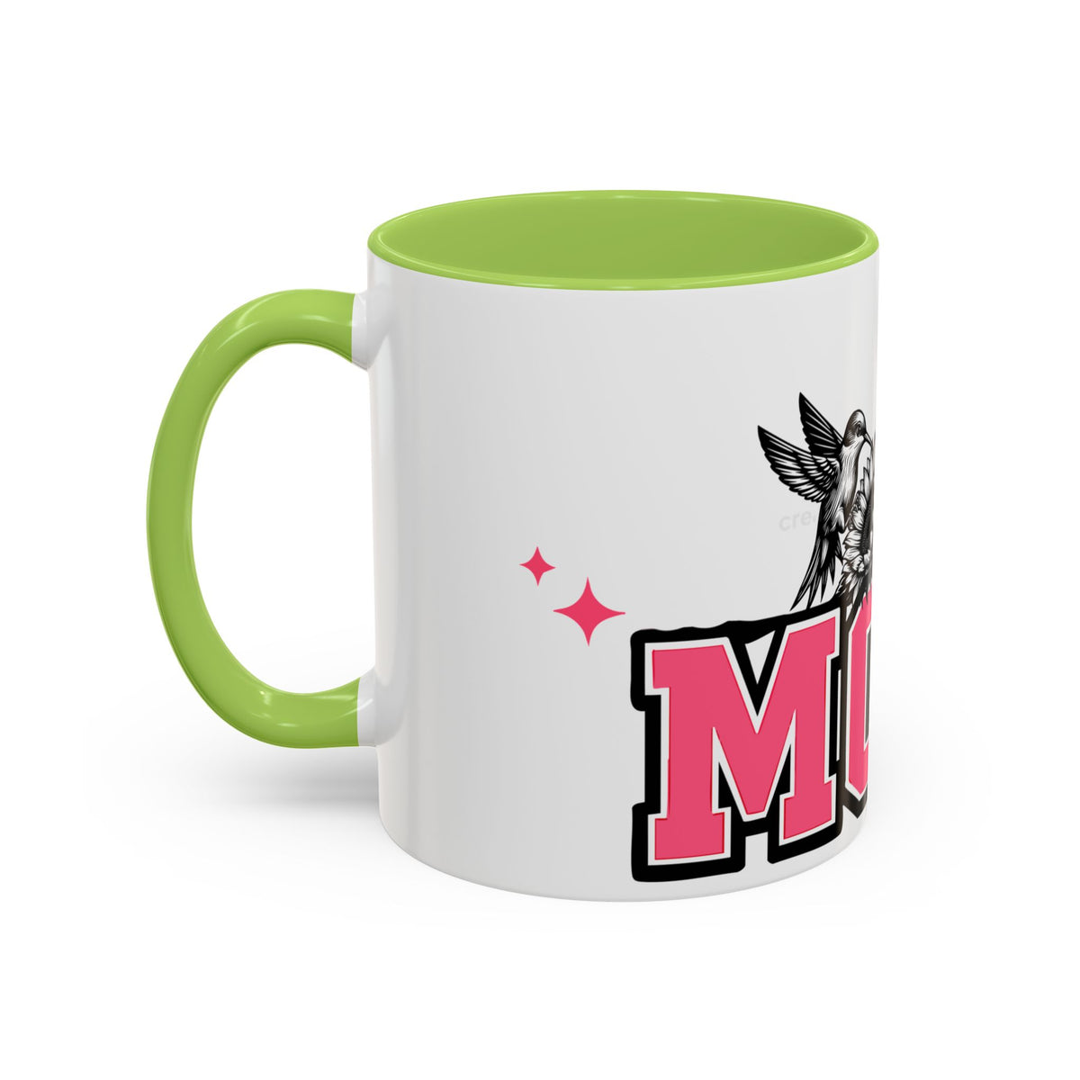 Mom Coffee Mug — Pink Floral Hummingbird Accent Mug for Mother's Day