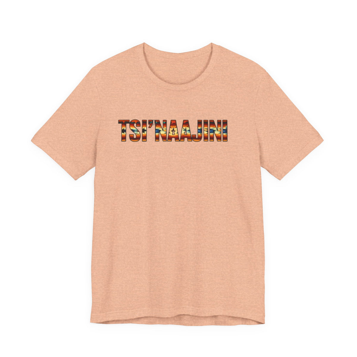 T-Shirt - "Tsi’naajini" Navajo Pattern Text Tee — Indigenous Pride Casual Shirt