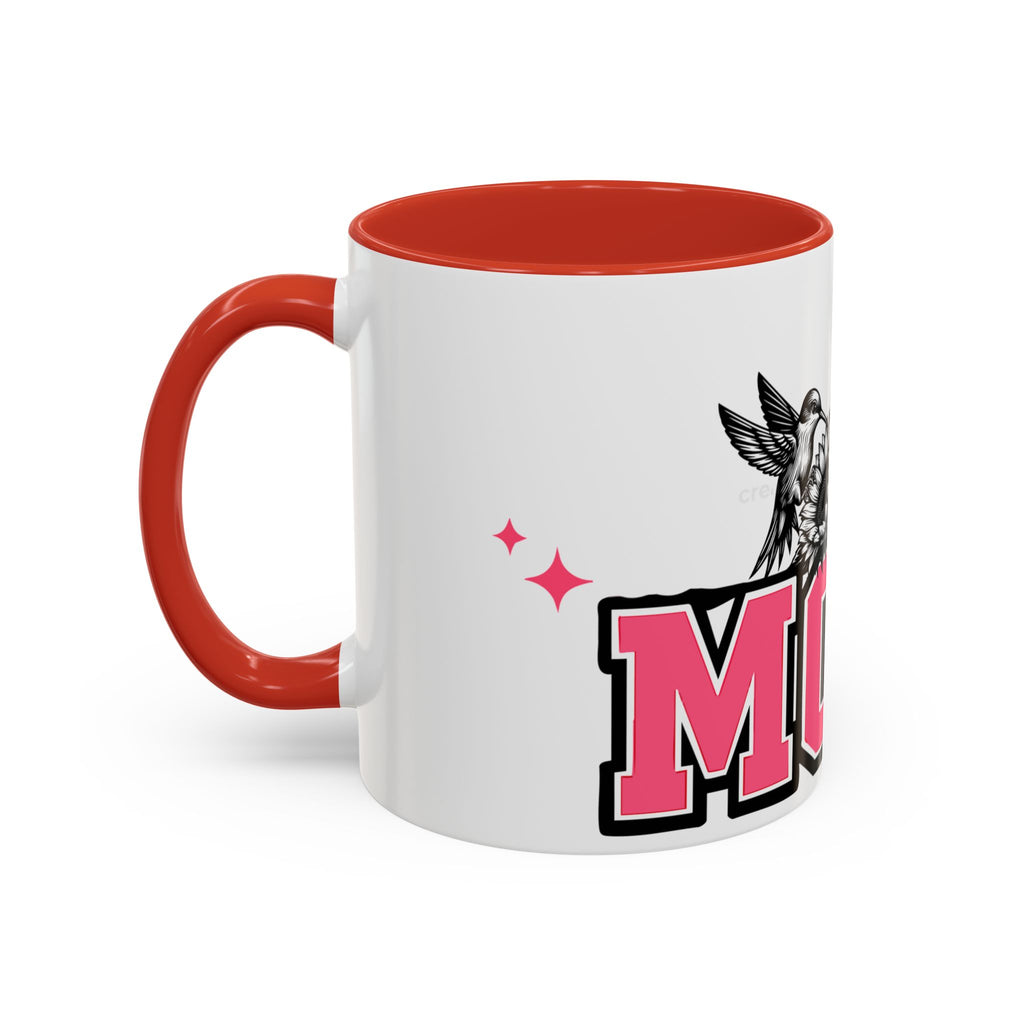 Mom Coffee Mug — Pink Floral Hummingbird Accent Mug for Mother's Day