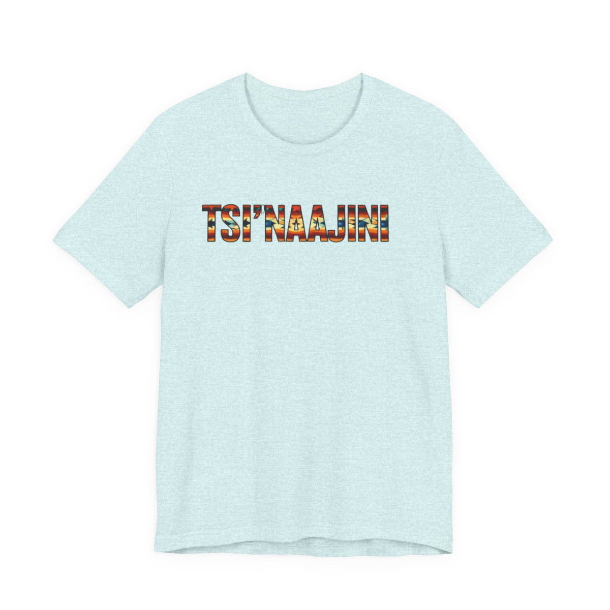 T-Shirt - "Tsi’naajini" Navajo Pattern Text Tee — Indigenous Pride Casual Shirt