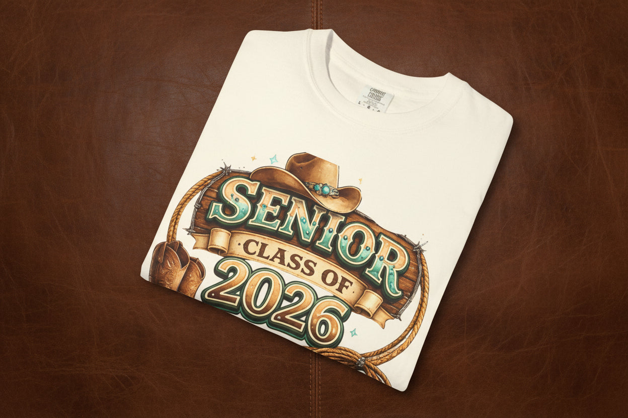 Senior Class of 2026 Cowboy Boot & Hat T-Shirt