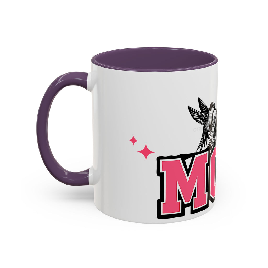 Mom Coffee Mug — Pink Floral Hummingbird Accent Mug for Mother's Day