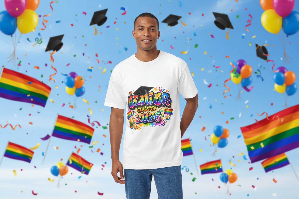 Senior Class of 2026 Tee — Colorful Graduation Graphic T-Shirt