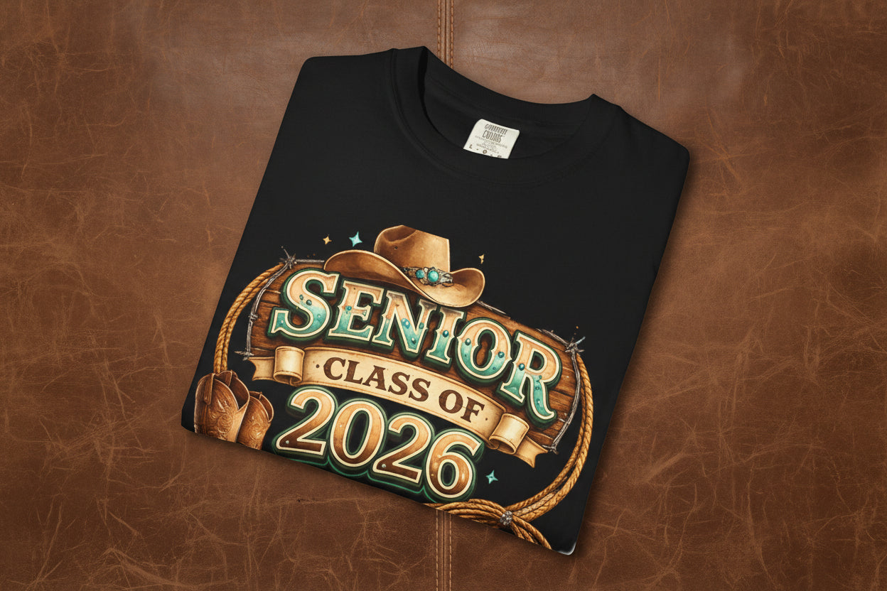 Senior Class of 2026 Cowboy Boot & Hat T-Shirt