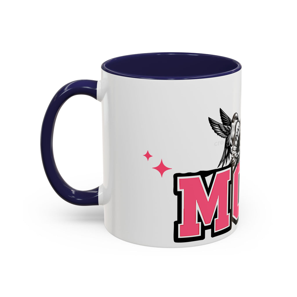 Mom Coffee Mug — Pink Floral Hummingbird Accent Mug for Mother's Day