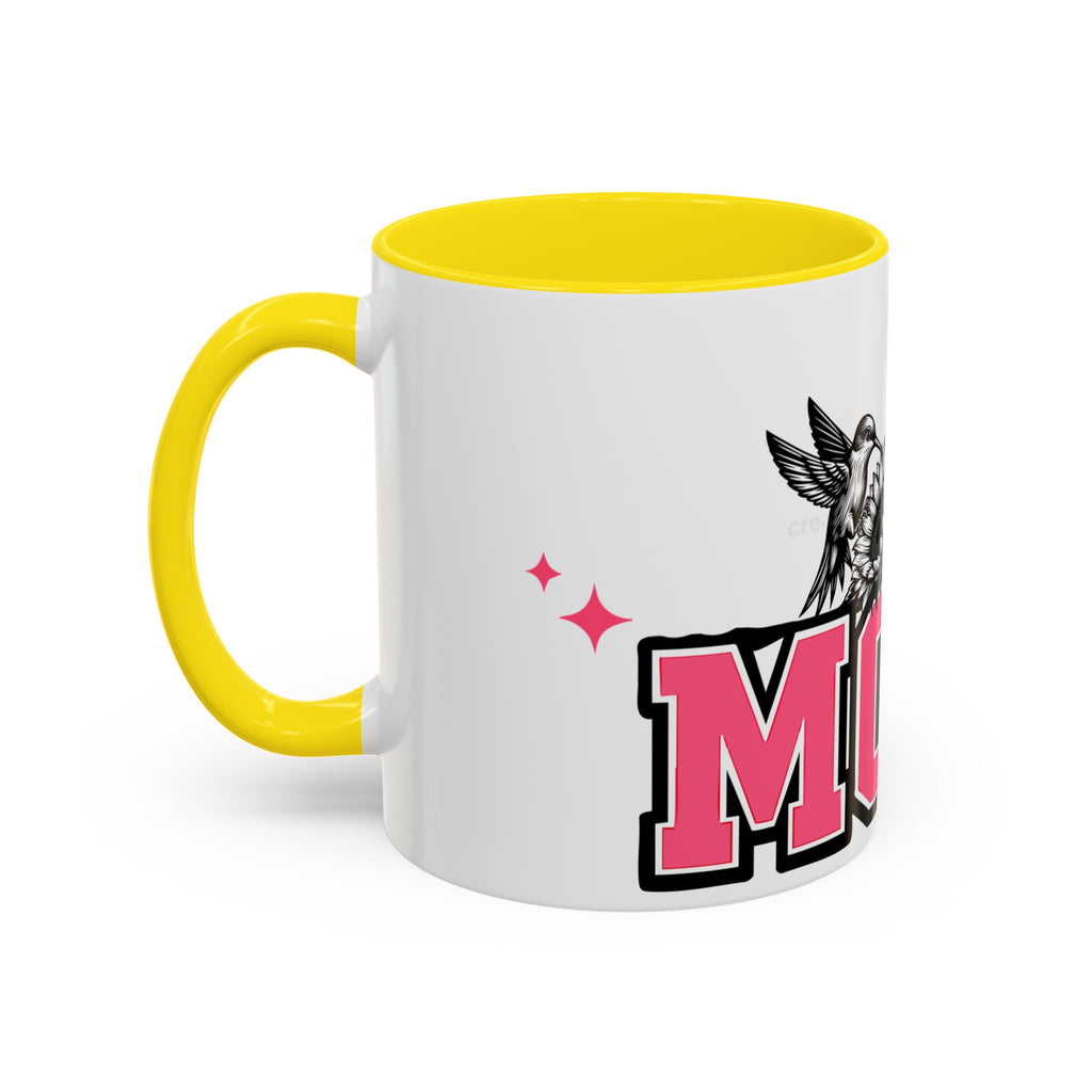 Mom Coffee Mug — Pink Floral Hummingbird Accent Mug for Mother's Day