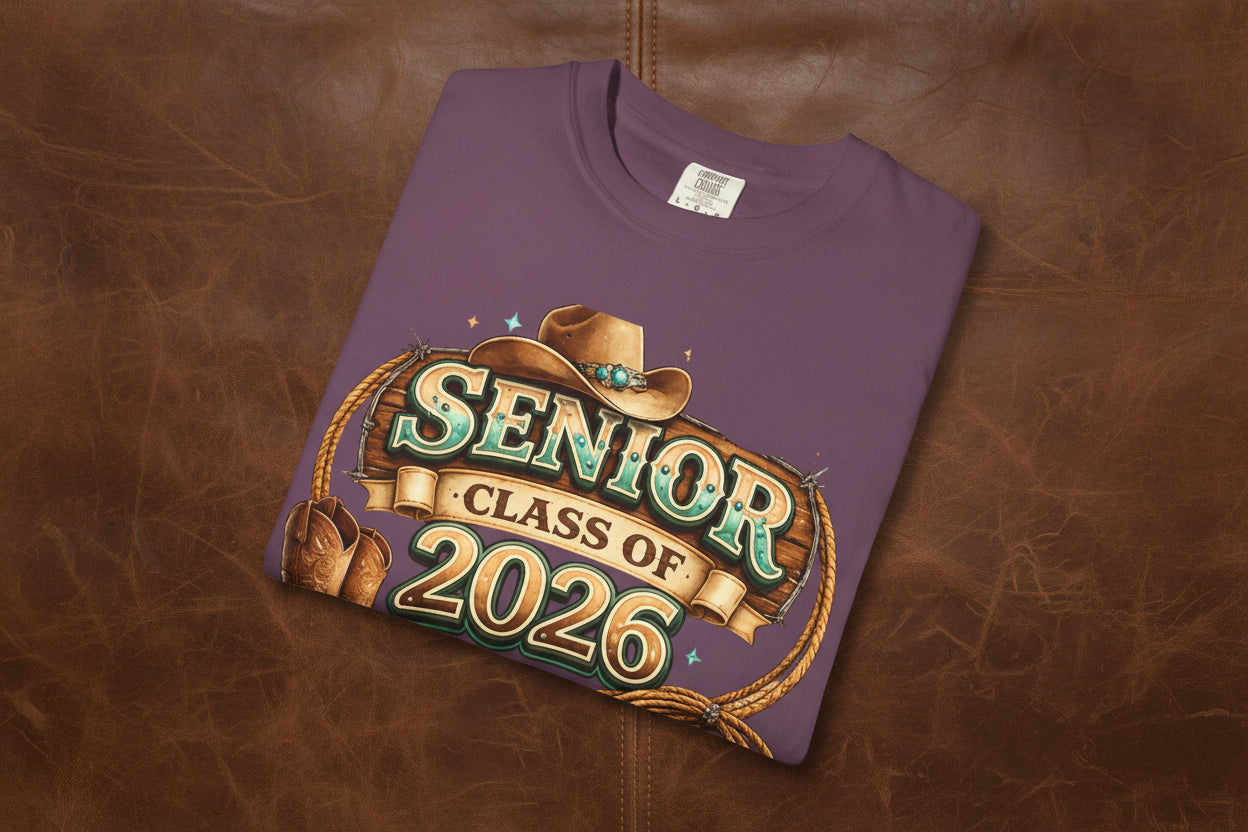 Senior Class of 2026 Cowboy Boot & Hat T-Shirt