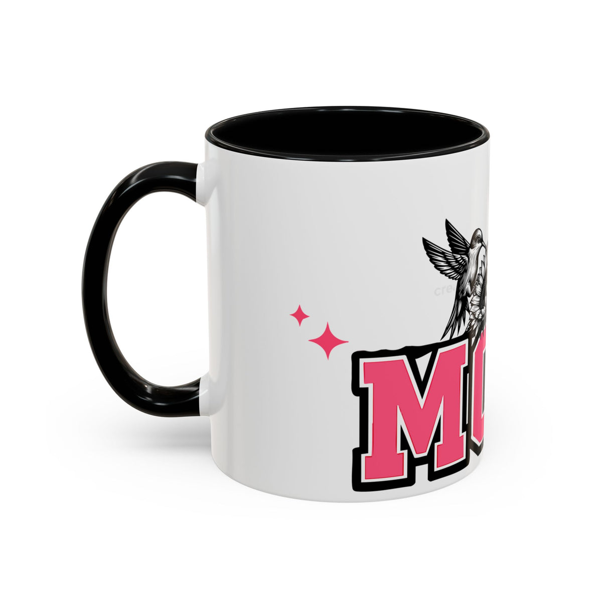 Mom Coffee Mug — Pink Floral Hummingbird Accent Mug for Mother's Day