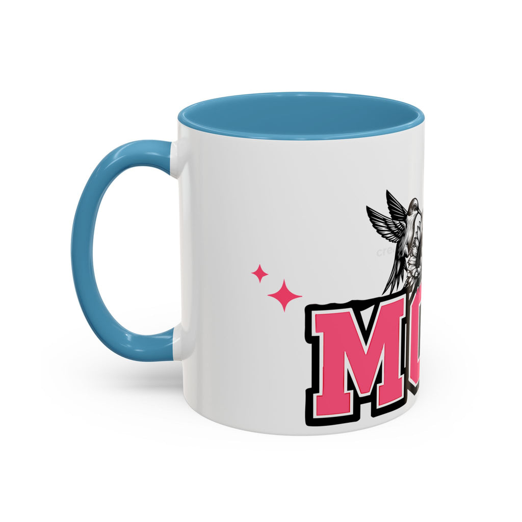 Mom Coffee Mug — Pink Floral Hummingbird Accent Mug for Mother's Day