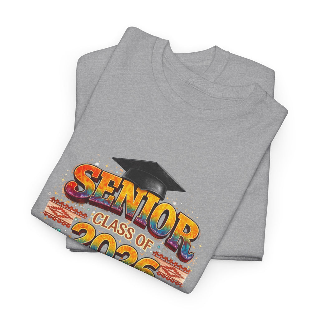 Senior Class of 2026 Graduation T-Shirt — Senior Cap & Confetti Tee