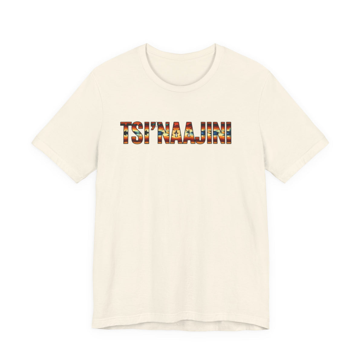 T-Shirt - "Tsi’naajini" Navajo Pattern Text Tee — Indigenous Pride Casual Shirt