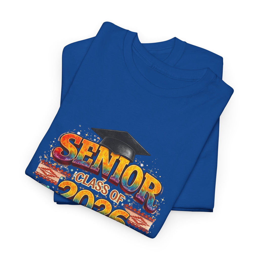 Senior Class of 2026 Graduation T-Shirt — Senior Cap & Confetti Tee