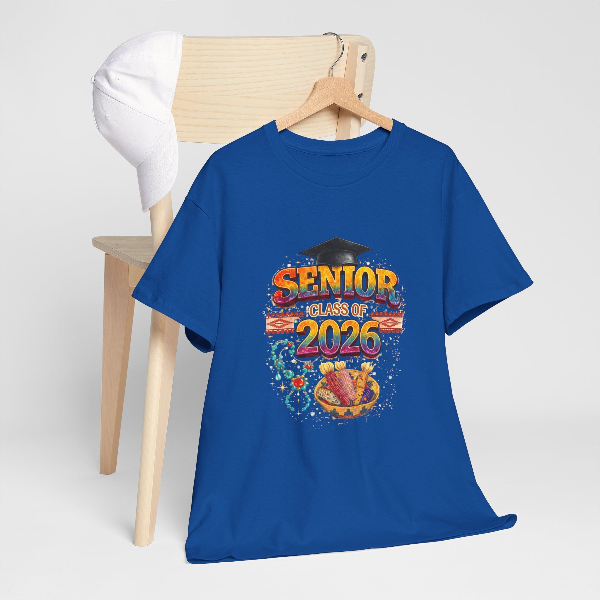 Senior Class of 2026 Graduation T-Shirt — Senior Cap & Confetti Tee