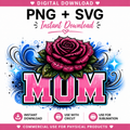Mom PNG Design | Floral Mom Sublimation File | Shirt Design for Mothers Day | Instant Download