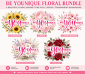 Be Younique Floral Bundle – 5 Designs | PNG Sublimation