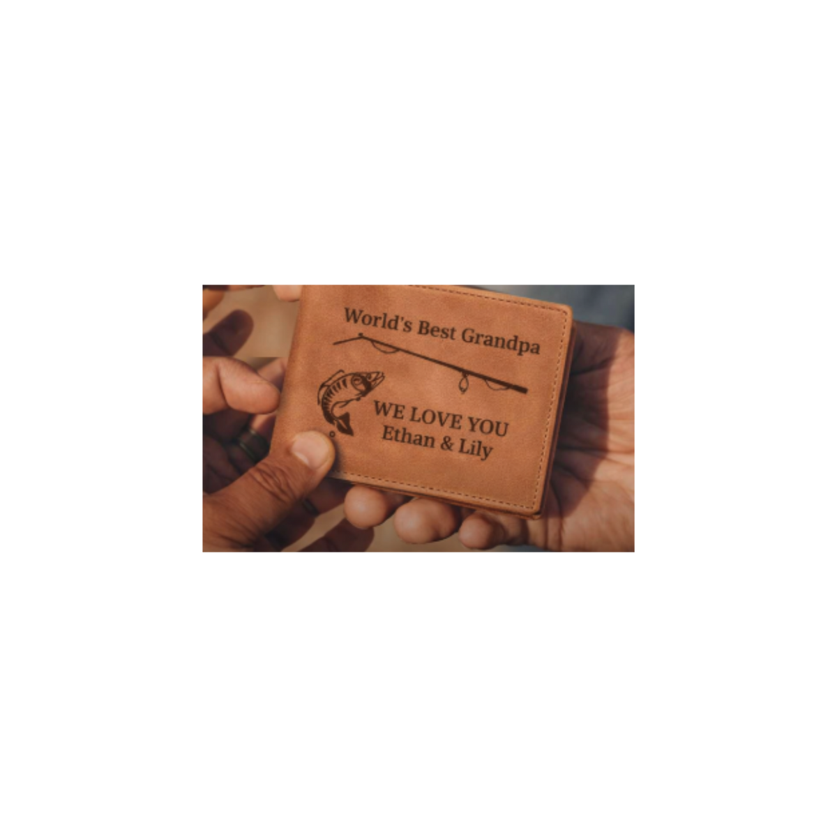 👉 Custom Engraved Leather Wallet for Dad & Him